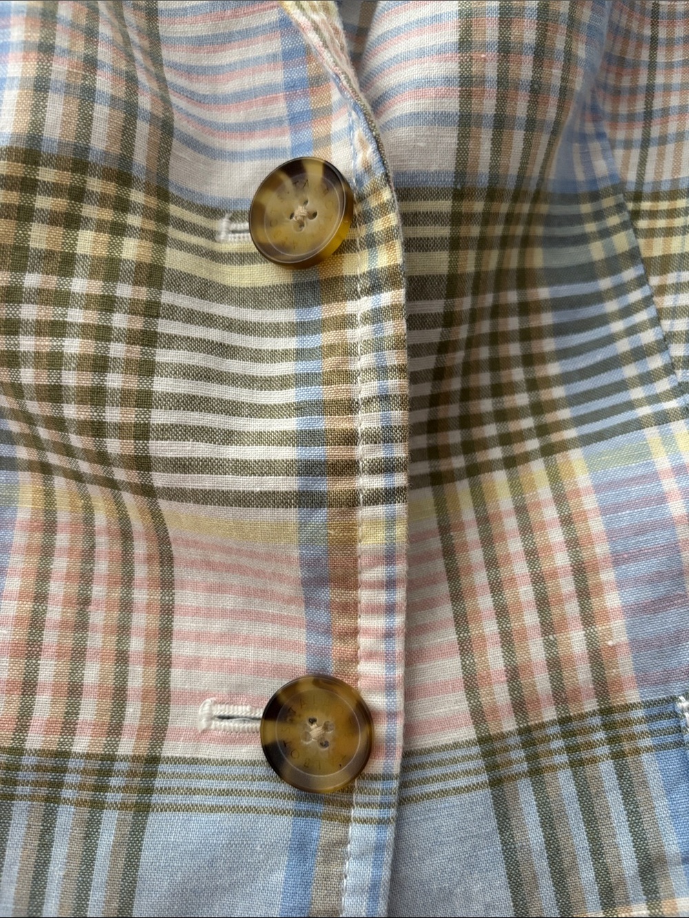 Like New Talbots Pastel Plaid Blazer - Picture 4 of 6